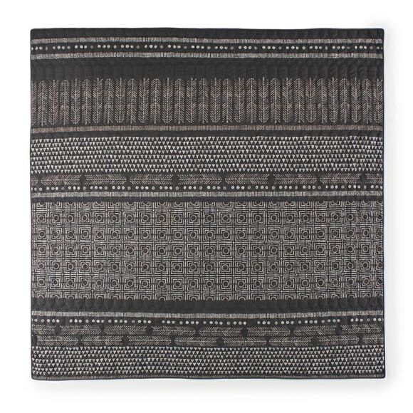 NEW! Beautiful Boho Nomad Geometric Print Dark Gray TWIN Quilt Set with Tote Bag - Picture 2 of 5